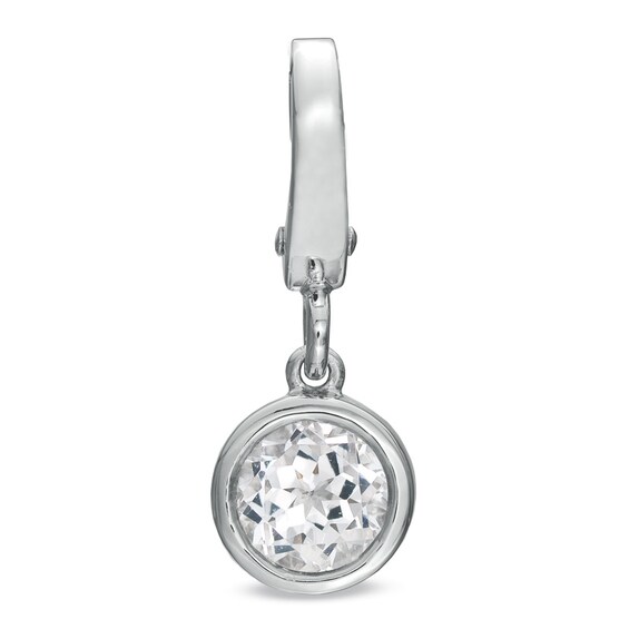 Tiny Toesâ¢ 6.0mm White Topaz Bracelet Charm in Sterling Silver