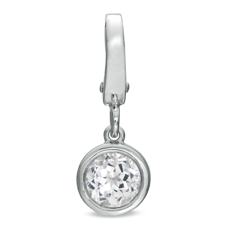 Tiny Toes™ 6.0mm White Topaz Bracelet Charm in Sterling Silver
