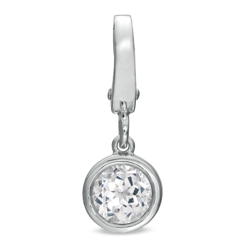 Main Image 1 of Tiny Toes™ 6.0mm White Topaz Bracelet Charm in Sterling Silver