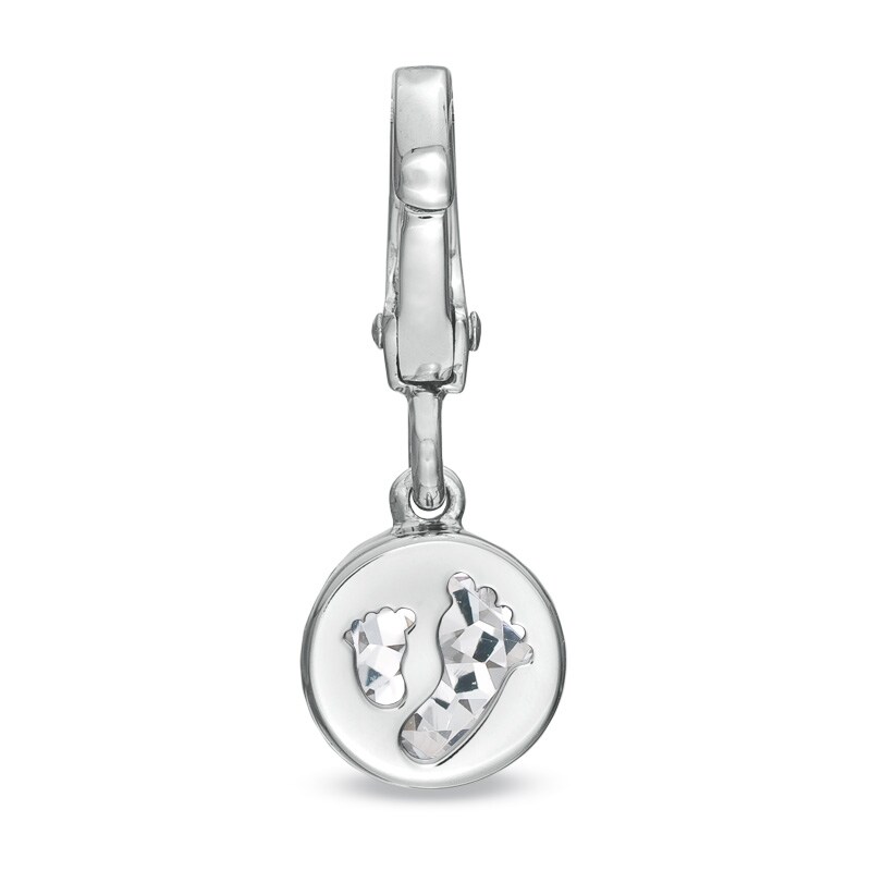 Main Image 3 of Tiny Toes™ 6.0mm White Topaz Bracelet Charm in Sterling Silver