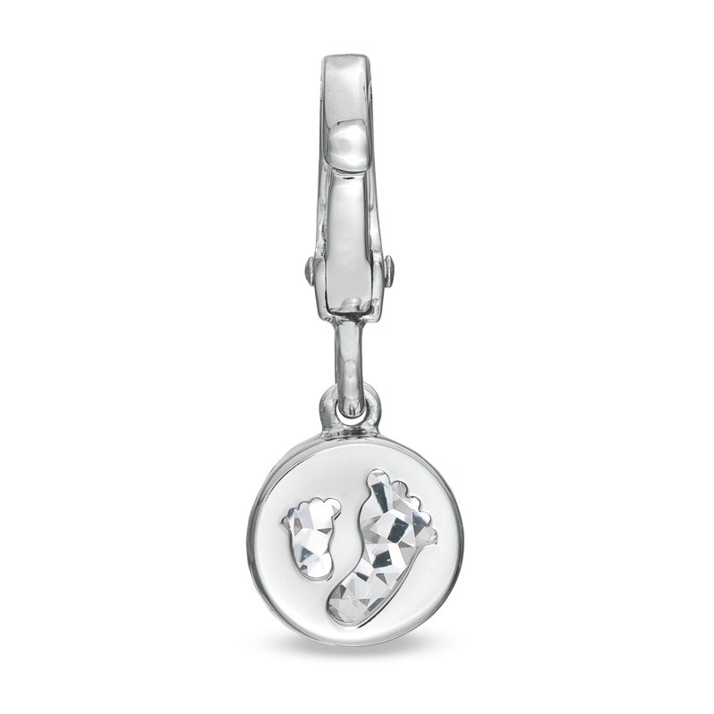 Tiny Toes™ 6.0mm White Topaz Bracelet Charm in Sterling Silver