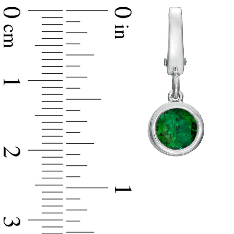 Main Image 2 of Tiny Toes™ 6.0mm Lab-Created Emerald Bracelet Charm in Sterling Silver