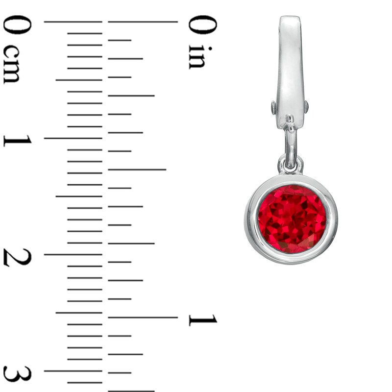 Main Image 2 of Tiny Toes™ 6.0mm Lab-Created Ruby Bracelet Charm in Sterling Silver