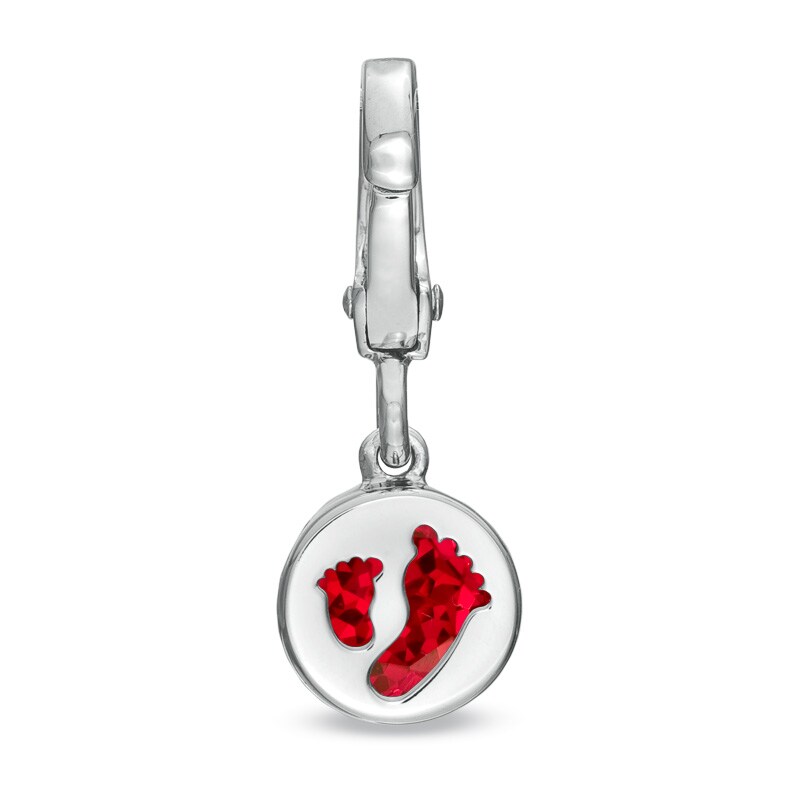 Main Image 3 of Tiny Toes™ 6.0mm Lab-Created Ruby Bracelet Charm in Sterling Silver