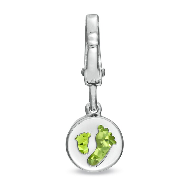 Main Image 3 of Tiny Toes™ 6.0mm Peridot Bracelet Charm in Sterling Silver