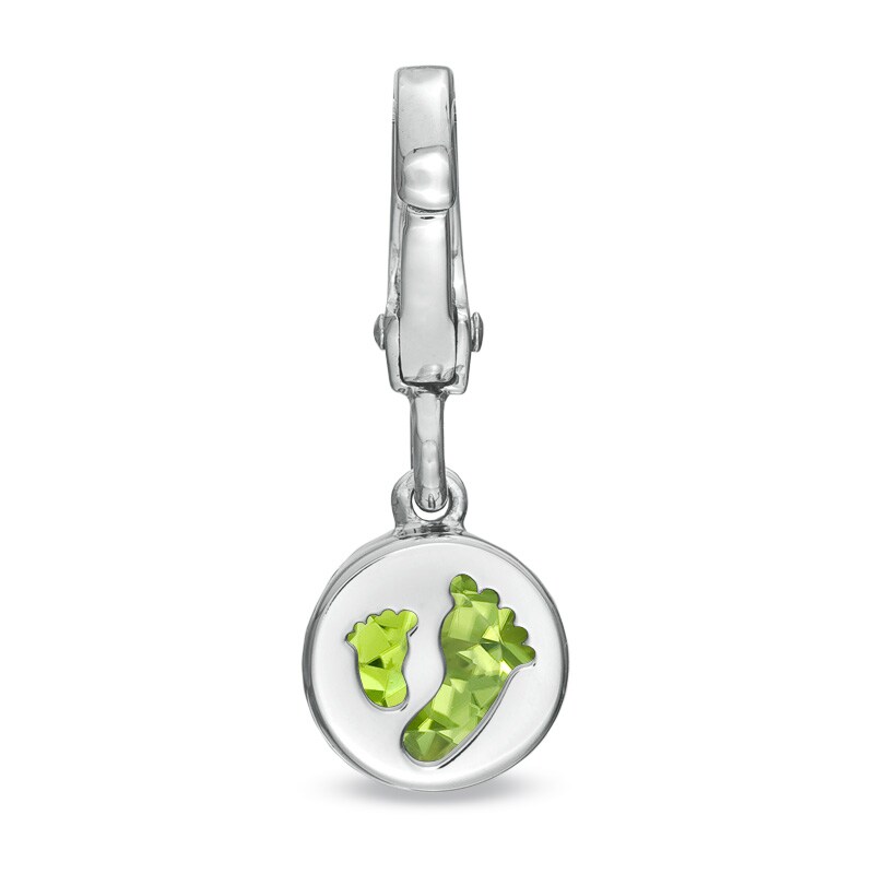 Tiny Toes™ 6.0mm Peridot Bracelet Charm in Sterling Silver