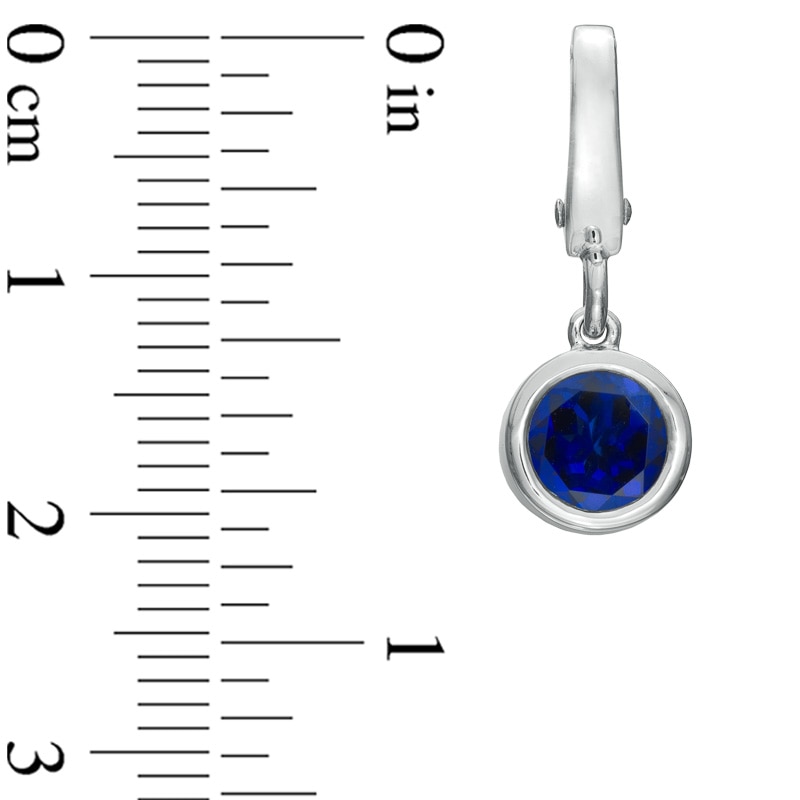 Main Image 2 of Tiny Toes™ 6.0mm Lab-Created Blue Sapphire Bracelet Charm in Sterling Silver