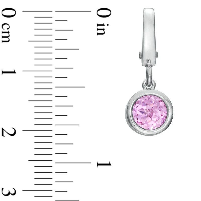 Main Image 2 of Tiny Toes™ 6.0mm Lab-Created Pink Sapphire Bracelet Charm in Sterling Silver
