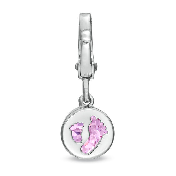 Tiny Toesâ¢ 6.0mm Lab-Created Pink Sapphire Bracelet Charm in Sterling Silver