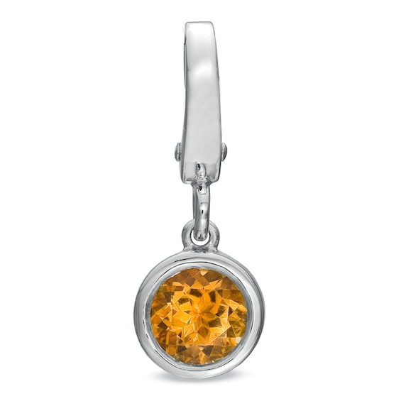 Tiny Toes™ 6.0mm Citrine Bracelet Charm in Sterling Silver