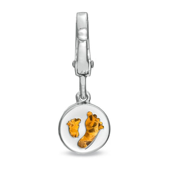 Tiny Toes™ 6.0mm Citrine Bracelet Charm in Sterling Silver