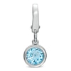 Thumbnail Image 1 of Tiny Toes™ 6.0mm Blue Topaz Bracelet Charm in Sterling Silver