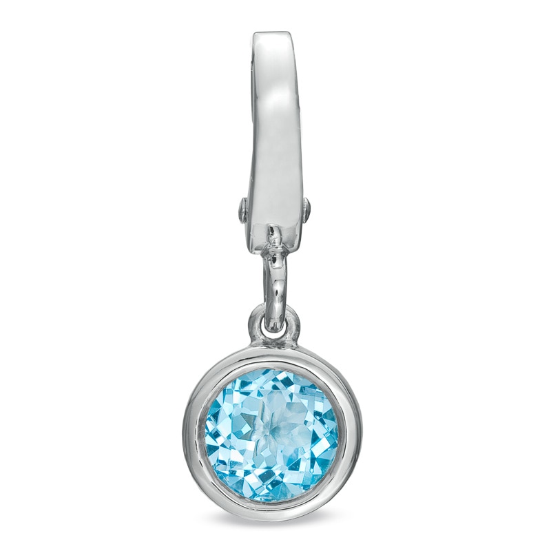 Main Image 1 of Tiny Toes™ 6.0mm Blue Topaz Bracelet Charm in Sterling Silver