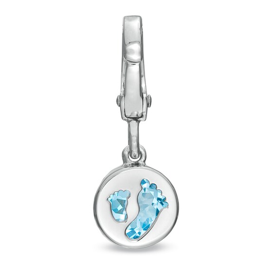Tiny Toesâ¢ 6.0mm Blue Topaz Bracelet Charm in Sterling Silver