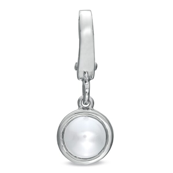 Tiny Toes™ 6.0mm Akoya Cultured Pearl Bracelet Charm in Sterling Silver