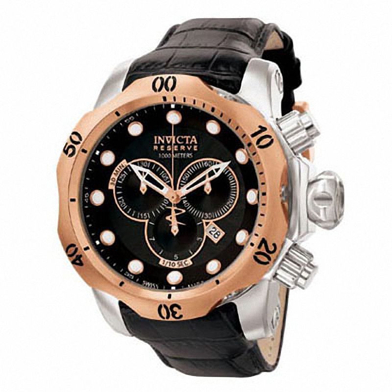 Main Image 1 of Men's Invicta Reserve Chronograph Strap Watch with Black Dial (Model: 0360)