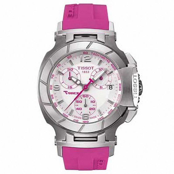 Ladies Tissot T-Race Chronograph Strap Watch with White Dial (Model: T048.217.17.017.01)