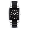 Thumbnail Image 1 of Men's Bulova Two-Tone Watch with Black Rectangular Dial (Model: 98A117)
