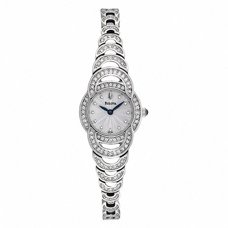 Main Image 1 of Ladies' Bulova Crystal Accent Watch with Silver-Tone Dial (Model: 96L139)