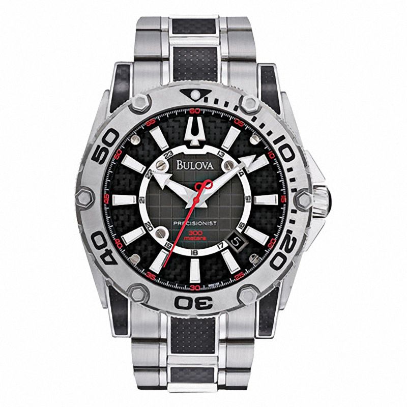 Men's Bulova Precisionist Champlain Watch with Black Dial (Model: 96B156)