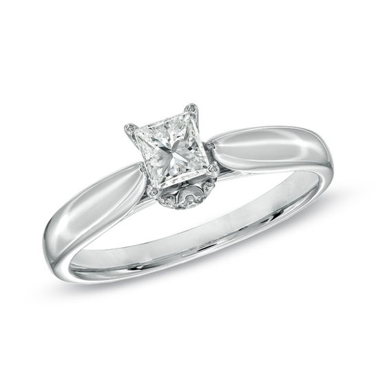For Eternity 1/ CT. T.w. Princess-Cut Diamond Solitaire Engagement Ring in 14K White Gold