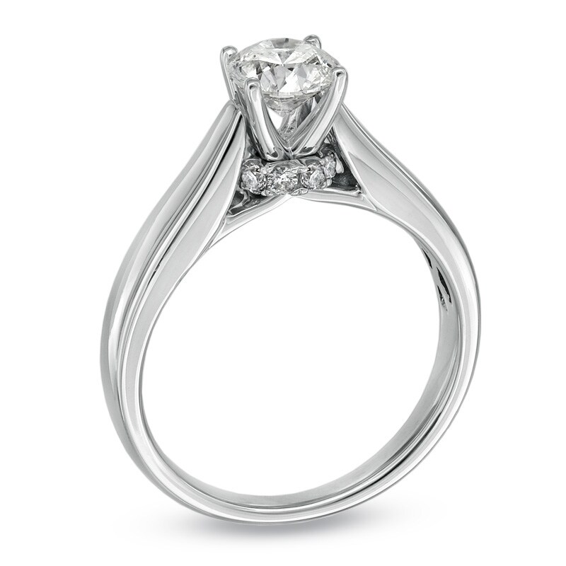 Main Image 2 of For Eternity 1/2 CT. T.W. Princess-Cut Diamond Solitaire Engagement Ring in 14K White Gold