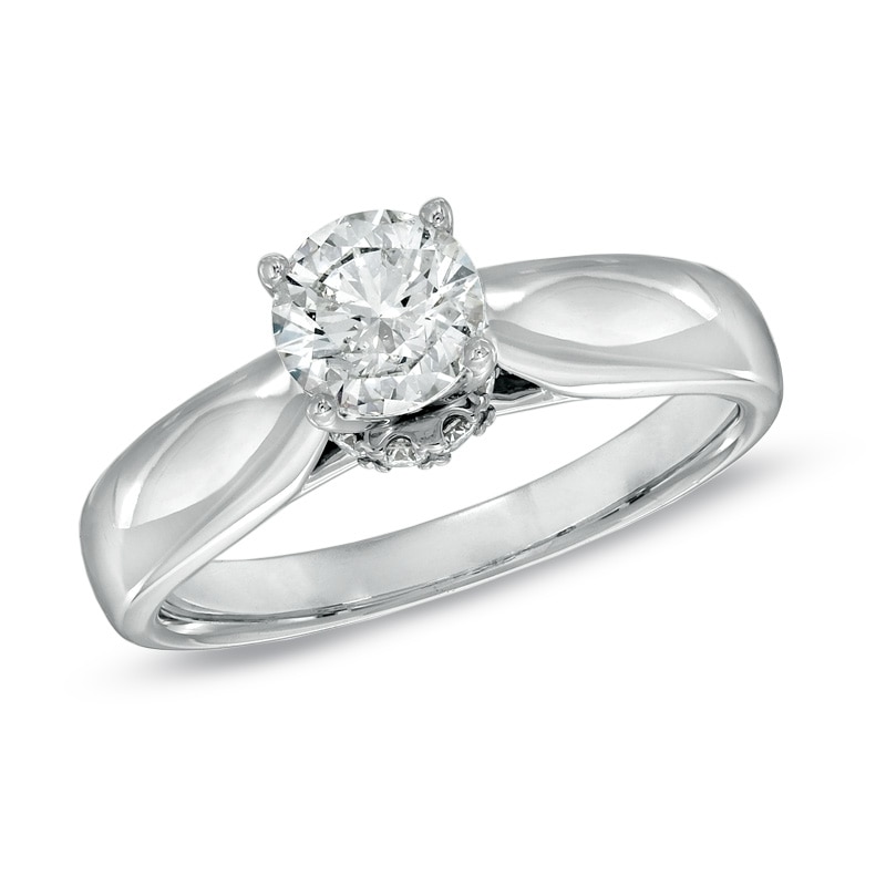 Main Image 1 of For Eternity 1 CT. T.W. Diamond Solitaire Engagement Ring in 14K White Gold