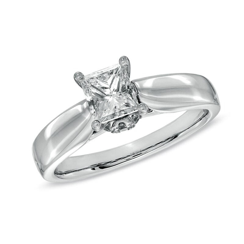 For Eternity 1 CT. T.W. Princess-Cut Diamond Solitaire Engagement Ring in 14K White Gold