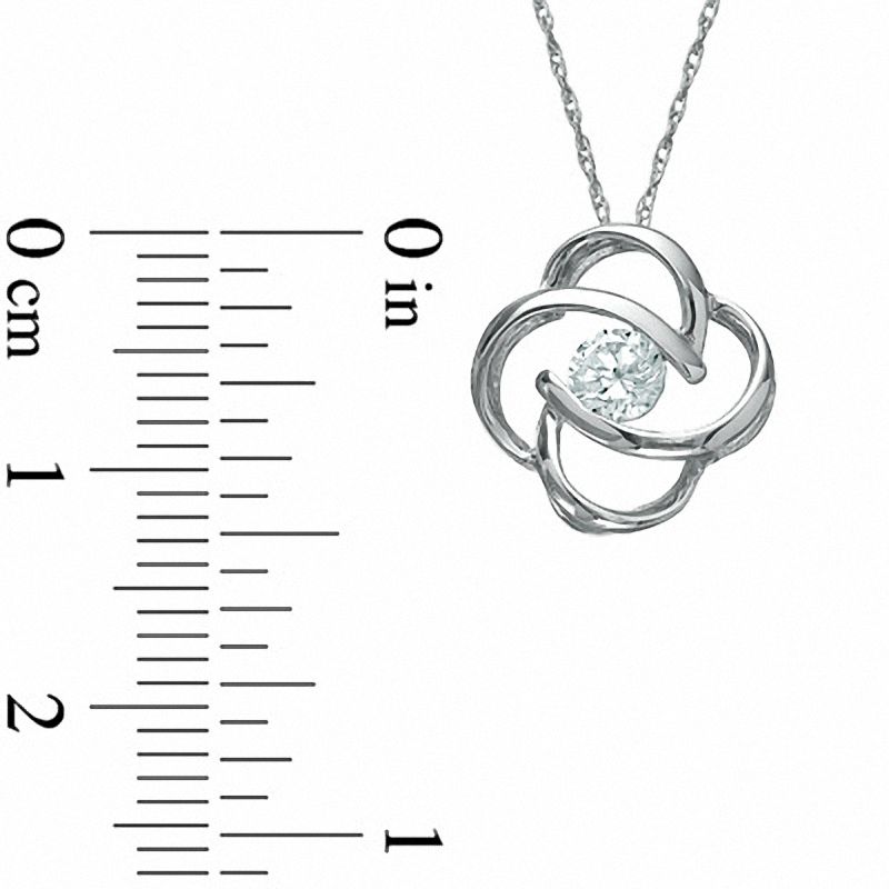 Main Image 2 of 1/4 CT. Certified Canadian Diamond Clover Pendant in 14K White Gold (I/I2)