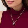 Thumbnail Image 1 of Black Hills Gold Cross with Rose Pendant in Sterling Silver