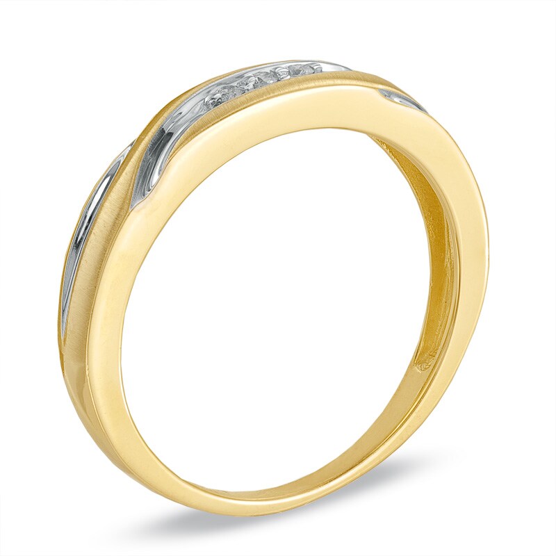 Ladies' Diamond Accent Swirl Wedding Band in 10K Gold