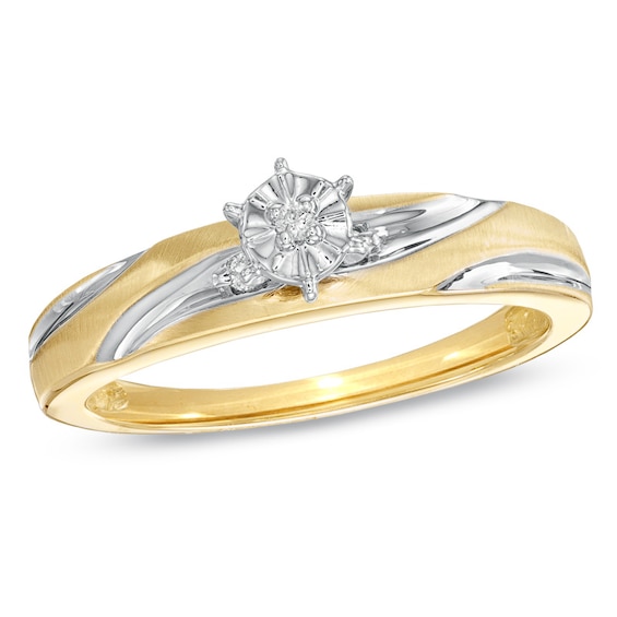 Diamond Accent Swirl Engagement Ring in 10K Gold