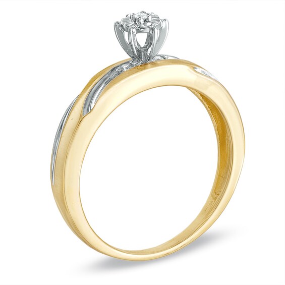 Diamond Accent Swirl Engagement Ring in 10K Gold