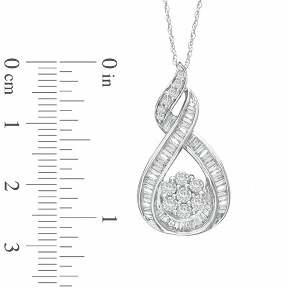 1 CT. T.w. Diamond Wrapped Flower Pendant in 10K White Gold