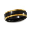 Thumbnail Image 0 of Men's 7.0mm Black Enamel Wedding Band in Gold IP Stainless Steel