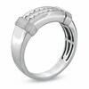 Thumbnail Image 1 of Men's 1/5 CT. T.W. Diamond Double Row Wedding Band in 10K White Gold