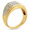 Thumbnail Image 1 of Men's 1/2 CT. T.W. Diamond Angled Three Row Band in 10K Gold