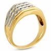 Thumbnail Image 2 of Men's 1/2 CT. T.W. Diamond Angled Three Row Band in 10K Gold