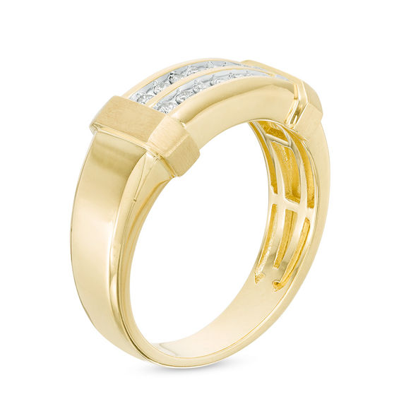 1/5 CT. T.w. Diamond Double Row Wedding Band in 10K Gold