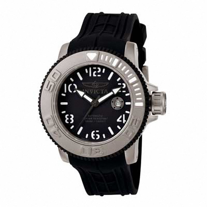 Men's Invicta Sea Hunter Automatic Strap Watch with Black Dial (Model: 1071)