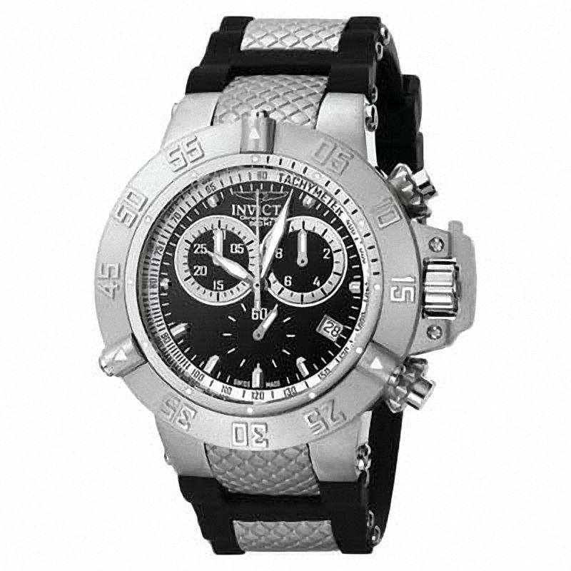 Men s Invicta Subaqua Chronograph Strap Watch with Black Dial Model 5511 Zales