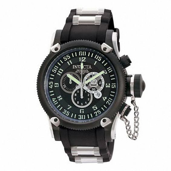 Men's Invicta Russian Diver Chronograph Strap Watch with Black Dial (Model