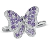 Thumbnail Image 0 of Amethyst and Lab-Created White Sapphire Butterfly Ring in Sterling Silver