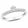 Thumbnail Image 1 of White Lab-Created Sapphire and Diamond Accent Promise Ring in Sterling Silver