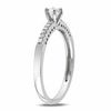 Thumbnail Image 2 of White Lab-Created Sapphire and Diamond Accent Promise Ring in Sterling Silver
