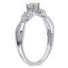 Thumbnail Image 1 of Lab-Created White Sapphire and Diamond Accent Twine Promise Ring in Sterling Silver