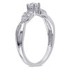 Thumbnail Image 2 of Lab-Created White Sapphire and Diamond Accent Twine Promise Ring in Sterling Silver