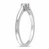 Thumbnail Image 2 of Lab-Created White Sapphire and Diamond Accent Three Stone Promise Ring in Sterling Silver