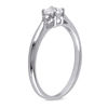 Thumbnail Image 2 of Princess-Cut White Lab-Created Sapphire and Diamond Accent Promise Ring in Sterling Silver