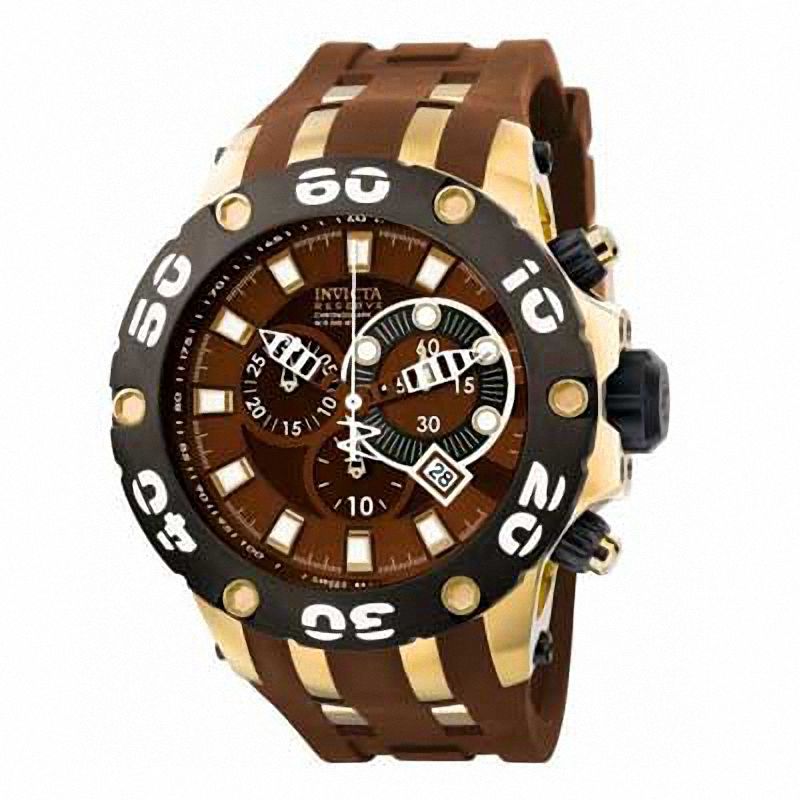 Men's Invicta Subaqua Chronograph Strap Watch with Brown Dial (Model: 0916)